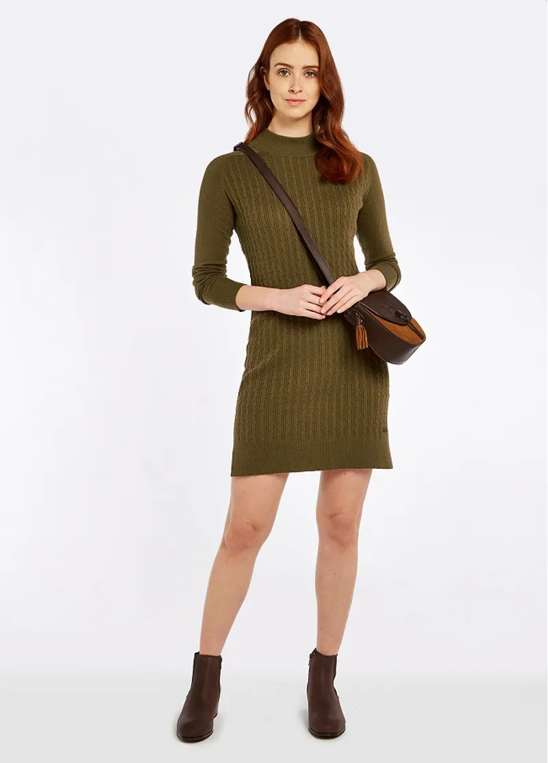Dubarry Womens Mcdonnell Sweater Dress Dusky Green-2